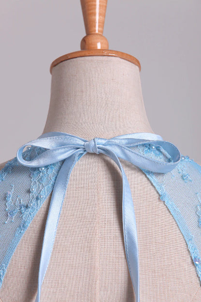 Halter A Line/Princess Party Dresses With Long Tulle Skirt