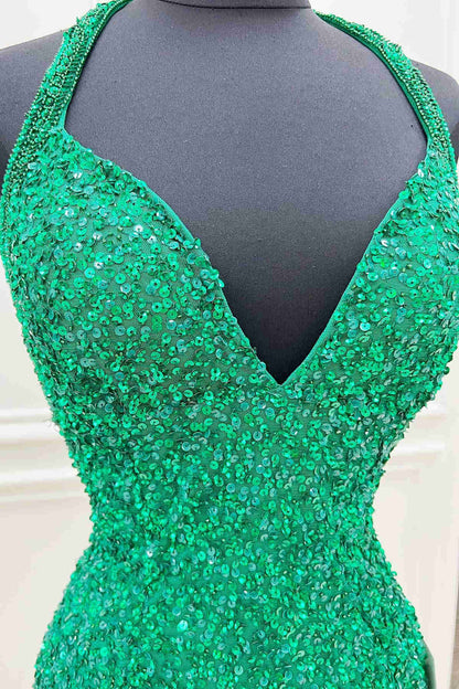 Halter Bodycon Sequin Short Unique Homecoming Dresses with Tassel