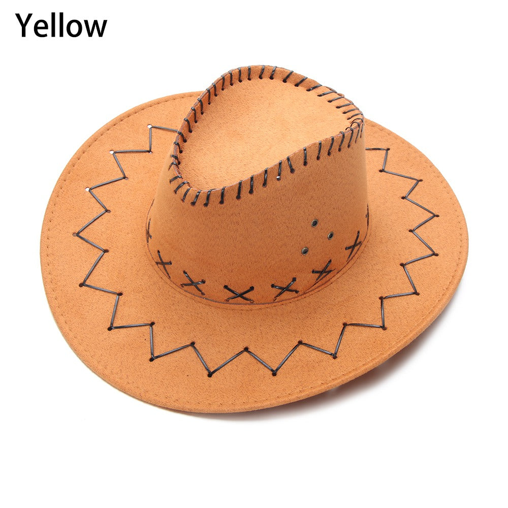 Beaira Western Cowboy Hat for Men Women Kids Fedora Outdoor Wide Brim Faux Leather Summer Wide Brim Beach Travel Cap Black White Pink