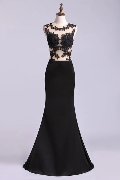 Hot Scoop Mermaid Party Dresses With Applique