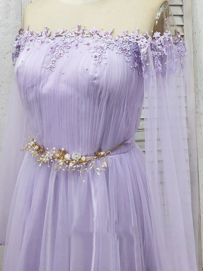 Long Sleeve Tulle Prom Dresses with High Split Beaded Crystal Fashion Evening Dresses