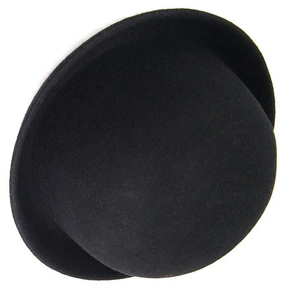 Beaira Melon Bowler Hat Felt Hat Chaplin Hat Riding Hat (Black)
