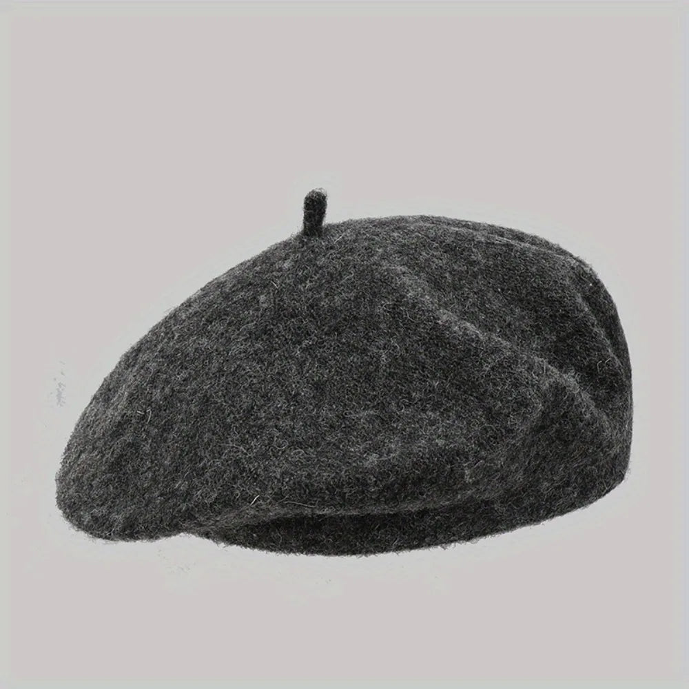 Beaira Men's and women's vintage wool beret model women's fall and winter beret women's round top painter's hat beret