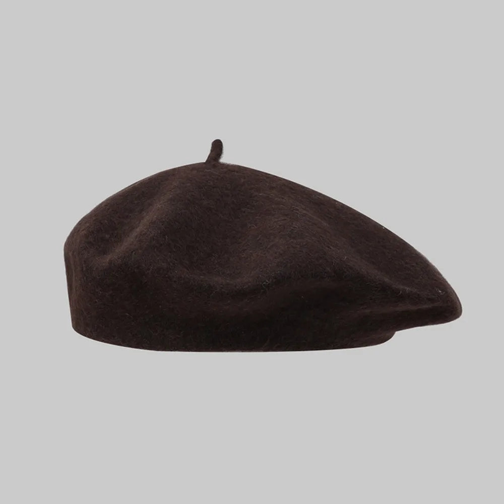 Beaira Men's and women's vintage wool beret model women's fall and winter beret women's round top painter's hat beret