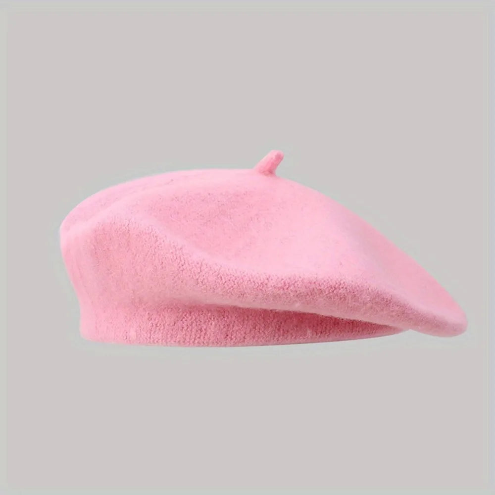 Beaira Men's and women's vintage wool beret model women's fall and winter beret women's round top painter's hat beret