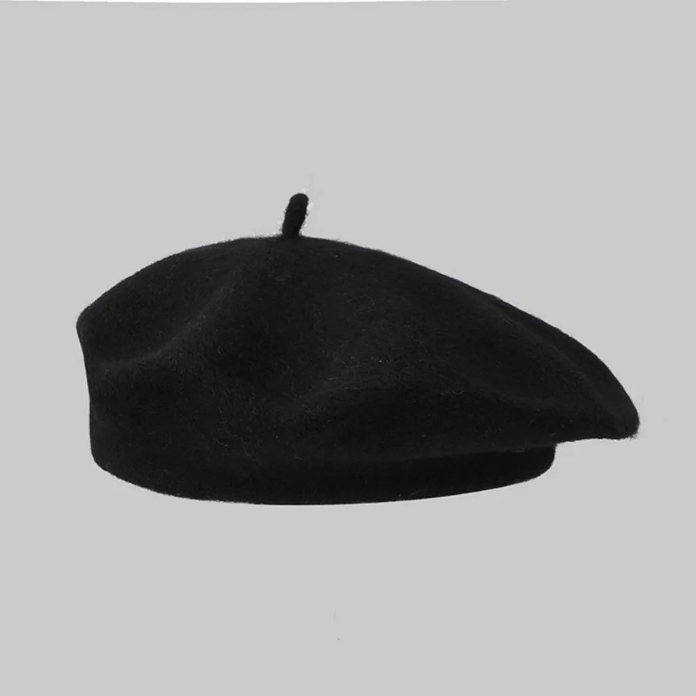 Beaira Men's and women's vintage wool beret model women's fall and winter beret women's round top painter's hat beret