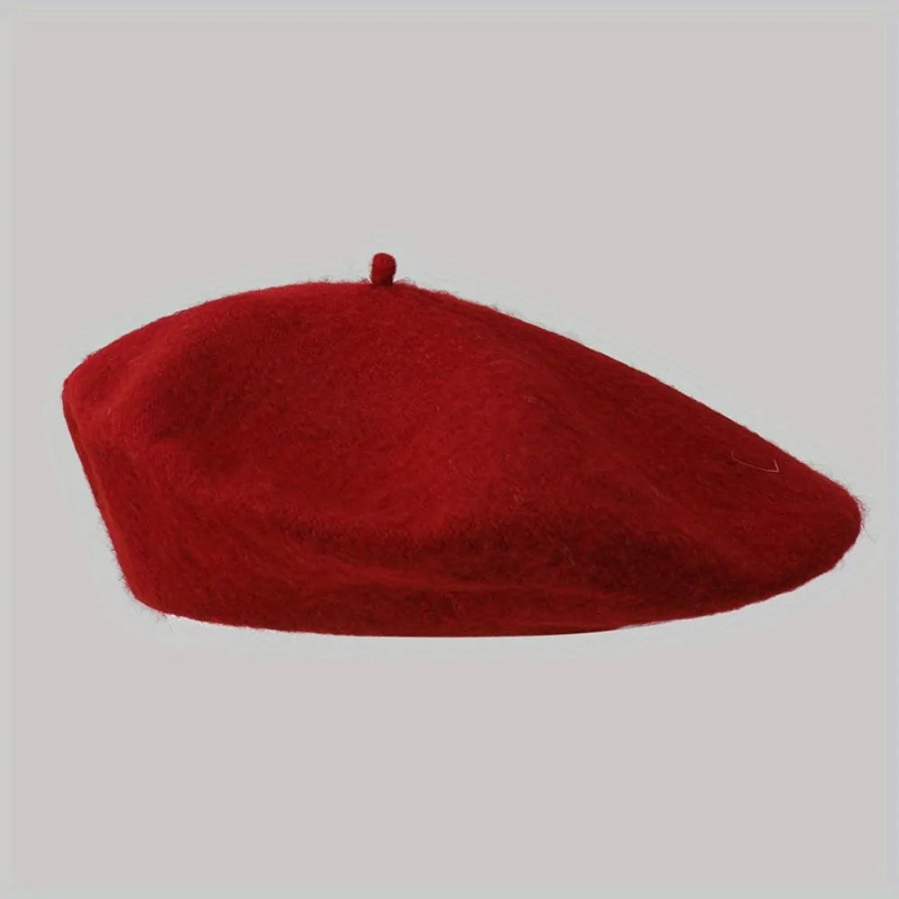 Beaira Men's and women's vintage wool beret model women's fall and winter beret women's round top painter's hat beret
