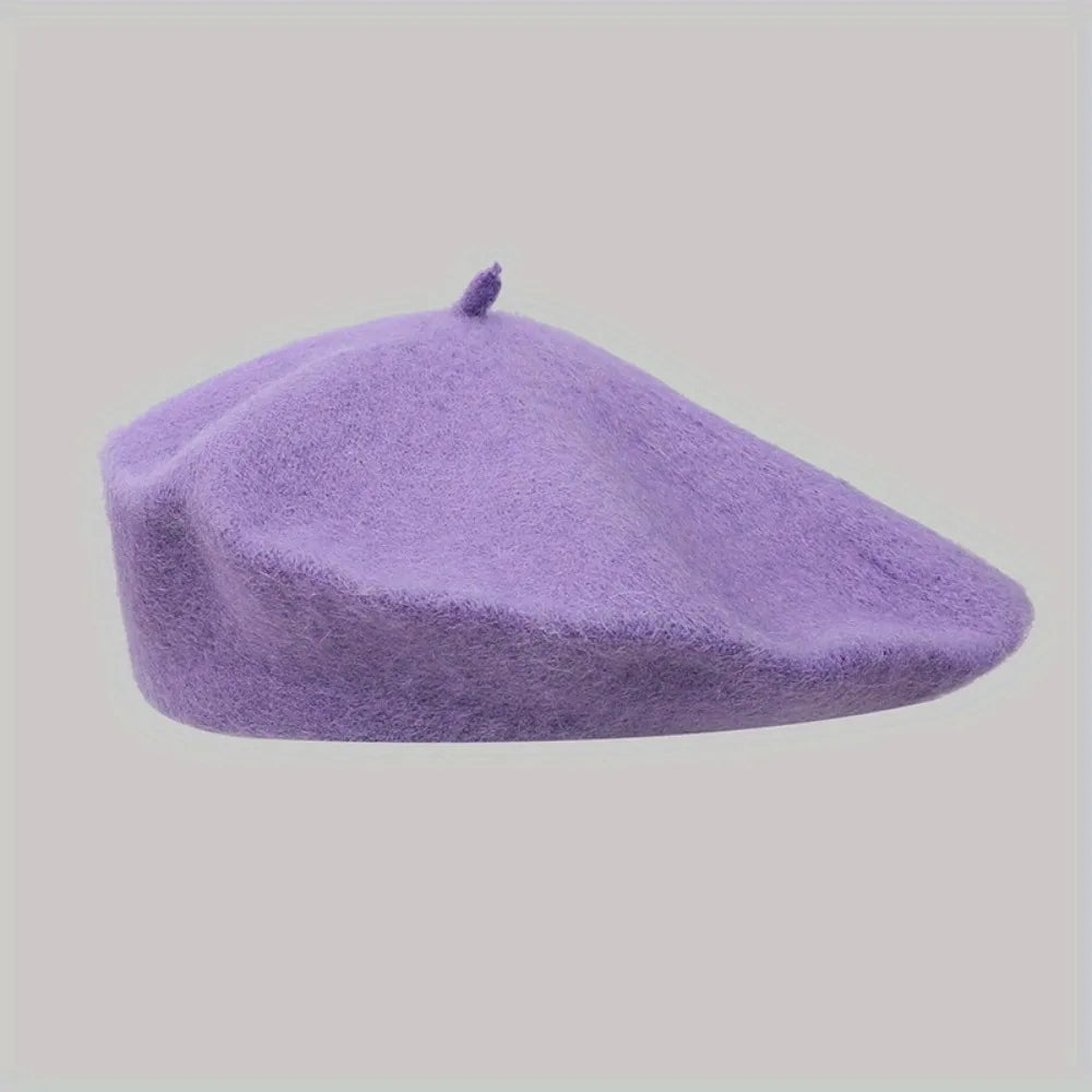 Beaira Men's and women's vintage wool beret model women's fall and winter beret women's round top painter's hat beret