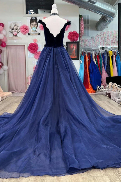 Mermaid Velvet Off The Shoulder Pageant Prom Dress