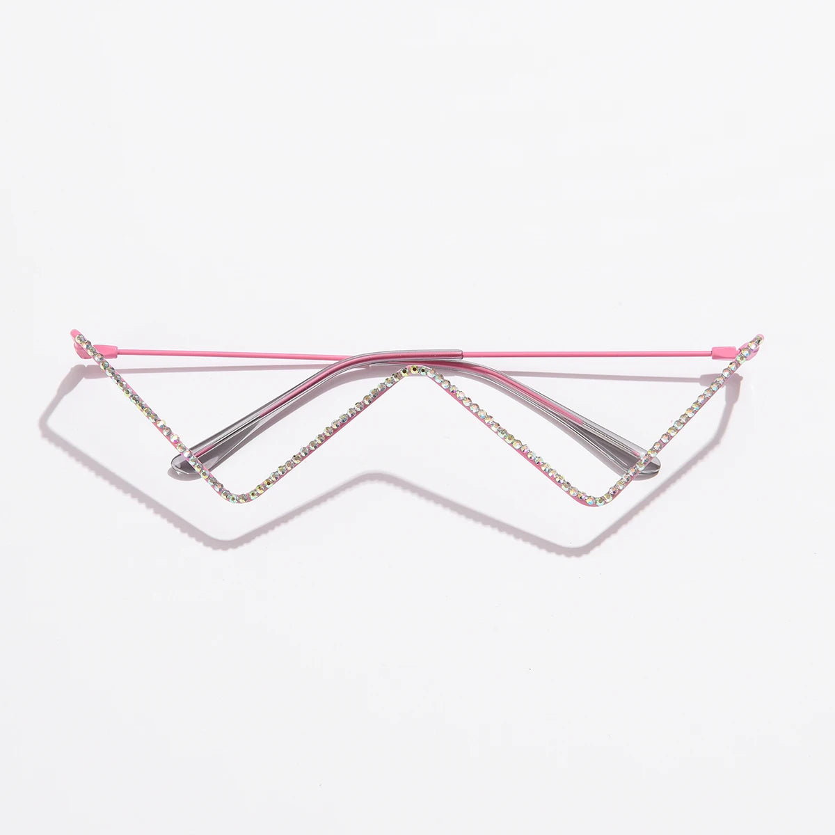 Beaira Motorcycle DrivingNew Fashion Crystal Sunglasses Frames For Women Small Diamond Eyeglasses Line Alloy Frame Goggles Unisex
