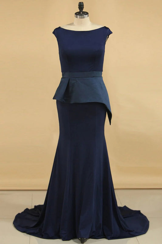 New Arrival Scoop Mermaid Spandex Party Dresses Sweep Train