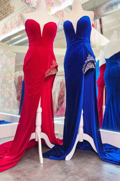 New Arrival Velvet Sweetheart Mermaid Prom Dresses