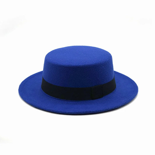 Beaira New Brand Hats Winter Round Concave Convex Surface Flat Top Bow Elastic Ribbon Men'S And Women'S Felt Jazz Hats