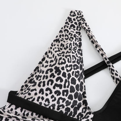 Beaira New one-piece swimsuit women's swimsuit color blocked spot lace up sexy backless