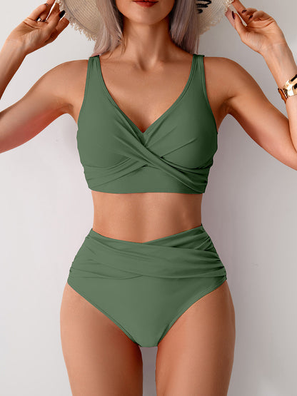 Beaira European and American new bikini women's foreign trade sexy split swimsuit high waist swimsuit set bikini
