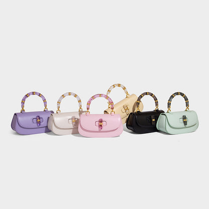 Beaira Crystal bamboo bag versatile saddle bag new women's bag high-end sense simple and trendy small bag single shoulder crossbody bag