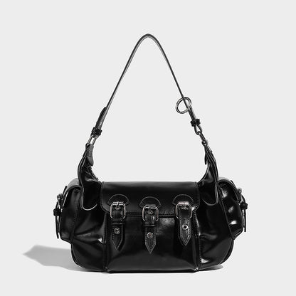 Beaira Cool and spicy girl motorcycle style armpit bag fashionable and trendy handbag autumn and winter new multi pocket shoulder bag