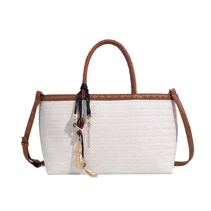 Beaira French elegant woven large capacity vegetable basket bag tote bag women's new versatile large bag shoulder bag