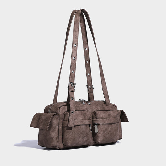 Beaira Korean Ins personality versatile niche multi pocket design handheld mailman bag autumn and winter large capacity single shoulder armpit bag