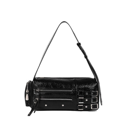 Beaira Small niche luxury retro willow nail pillow bag wide shoulder strap underarm bag new motorcycle bag trendy crossbody bag