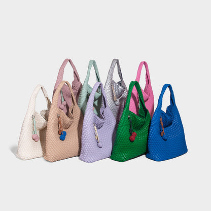 Beaira Commuting large capacity tote bag new casual and fashionable mother and child bag pure hand woven armpit women's bag