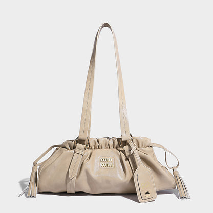 Beaira Niche Maillard Retro Soft Leather Underarm Bag Autumn/Winter Trendy Cool and Sassy Spicy Girl Folding Handheld Single Shoulder Bag