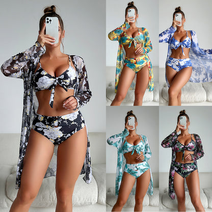 Beaira New European and American fashion high-end sexy multi-color printed bikini BIKINI three piece set women's swimsuit