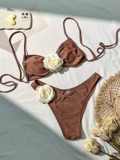 Beaira New Fashionable 3D Flower Bikini Set Cross border Sexy Beach Vacation Bikini Swimming
