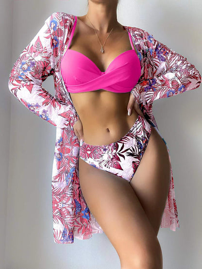 Beaira New European and American split swimsuit women's fashion three piece set bikini cross-border mesh foreign trade swimsuit bikini