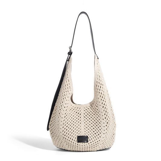 Beaira Vacation style beach bag large capacity high-end handmade woven tote bag women's new single shoulder fashionable crossbody bag