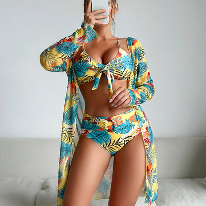 Beaira New European and American fashion high-end sexy multi-color printed bikini BIKINI three piece set women's swimsuit