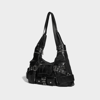 Beaira Willow nail armpit bag new spicy girl fashion versatile dark multi pocket knotted shoulder strap single shoulder crossbody bag
