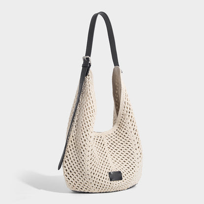 Beaira Vacation style beach bag large capacity high-end handmade woven tote bag women's new single shoulder fashionable crossbody bag