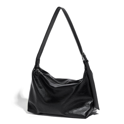 Beaira Hot girl commuting soft leather hand-held tote bag motorcycle bag new niche large capacity single shoulder diagonal cross bag