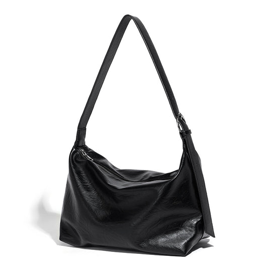 Beaira Hot girl commuting soft leather hand-held tote bag motorcycle bag new niche large capacity single shoulder diagonal cross bag