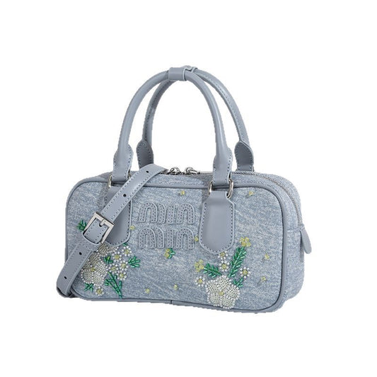 Beaira Internet celebrity's embroidered denim tote bag women's new style handbag fashionable and high-end single shoulder crossbody bag