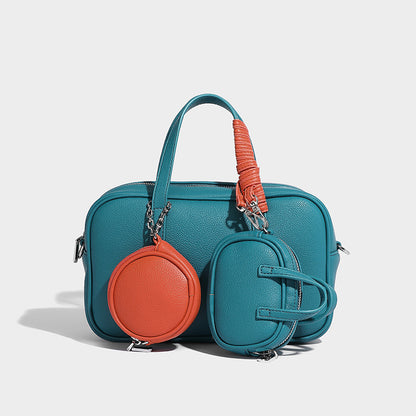Beaira Small and trendy Boston bowling bag autumn and winter new item mother and child bag retro single shoulder crossbody bag