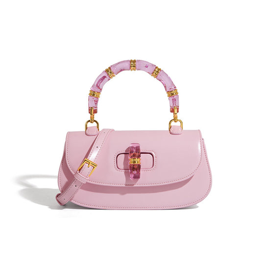 Beaira Crystal bamboo bag versatile saddle bag new women's bag high-end sense simple and trendy small bag single shoulder crossbody bag