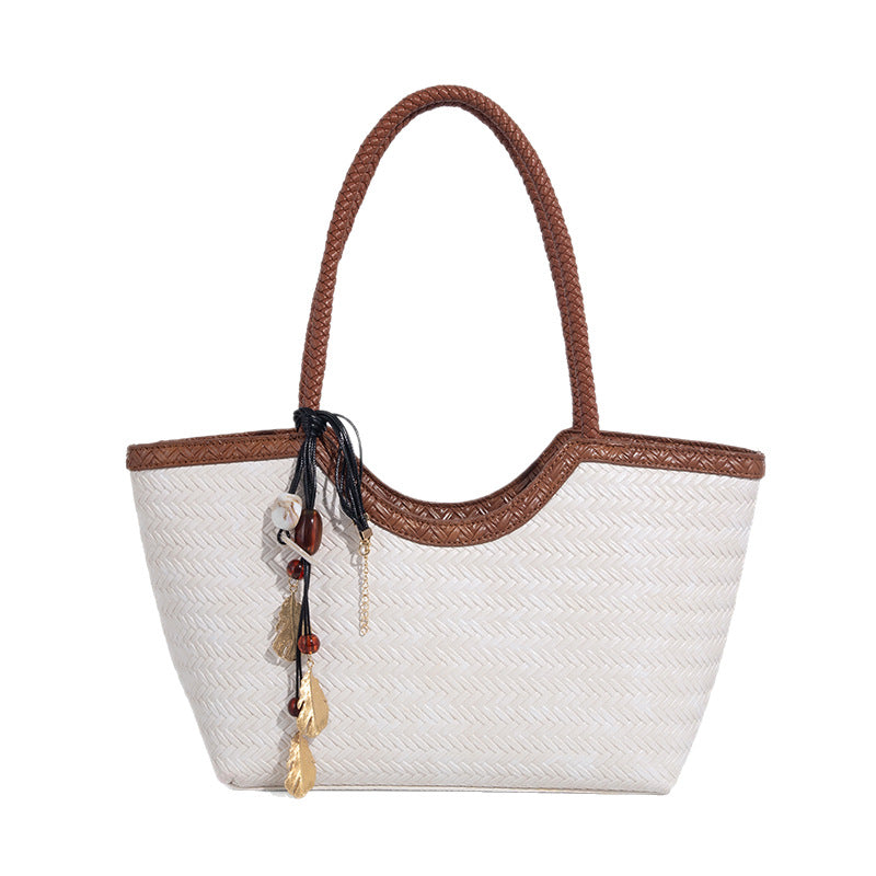 Beaira Large capacity commuting woven bag women's new high-end sensory vegetable basket bag fashionable and versatile tote bag
