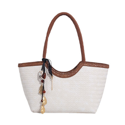 Beaira Large capacity commuting woven bag women's new high-end sensory vegetable basket bag fashionable and versatile tote bag