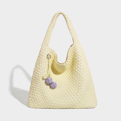 Beaira Commuting large capacity tote bag new casual and fashionable mother and child bag pure hand woven armpit women's bag