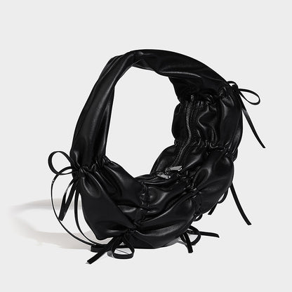 Beaira New pleated bow design hand-held crescent bag high-end fashionable niche trendy single shoulder underarm bag