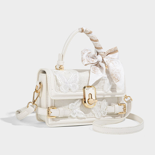 Beaira Fairy lace box bag fashionable new style high-end butterfly embroidery small square bag trendy commuting women's bag