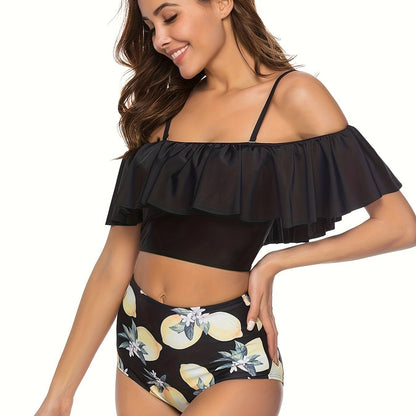 Beaira Ruffle Bikini Set High Waisted Swimsuit Women's Swimwe