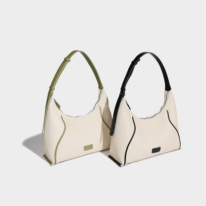 Beaira High end and large capacity oat hobo shoulder bag women's new imitation canvas casual diagonal cross tote bag