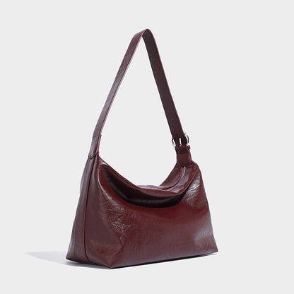 Beaira Hot girl commuting soft leather hand-held tote bag motorcycle bag new niche large capacity single shoulder diagonal cross bag