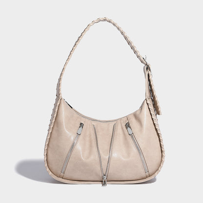 Beaira Crafted bag new style handbag vintage single shoulder armpit bag high-end feel pleated diagonal cross women's bag cross-border