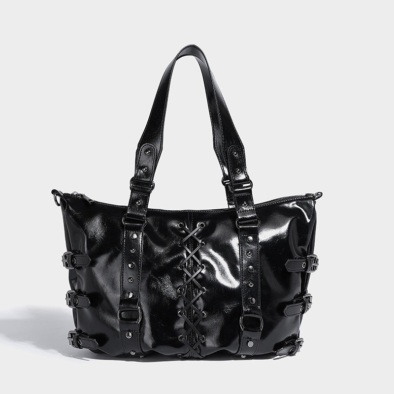 Beaira Strap Punk Rivet Design Handheld Tote Bag Autumn/Winter New Large Capacity Commuter Shoulder Underarm Bag
