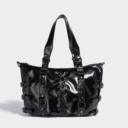 Beaira Strap Punk Rivet Design Handheld Tote Bag Autumn/Winter New Large Capacity Commuter Shoulder Underarm Bag