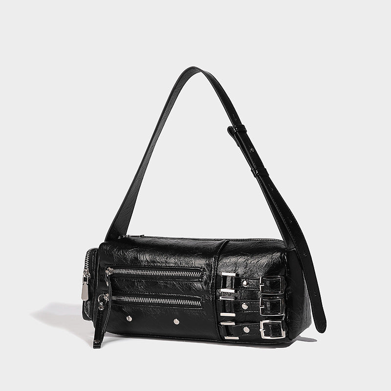 Beaira Small niche luxury retro willow nail pillow bag wide shoulder strap underarm bag new motorcycle bag trendy crossbody bag